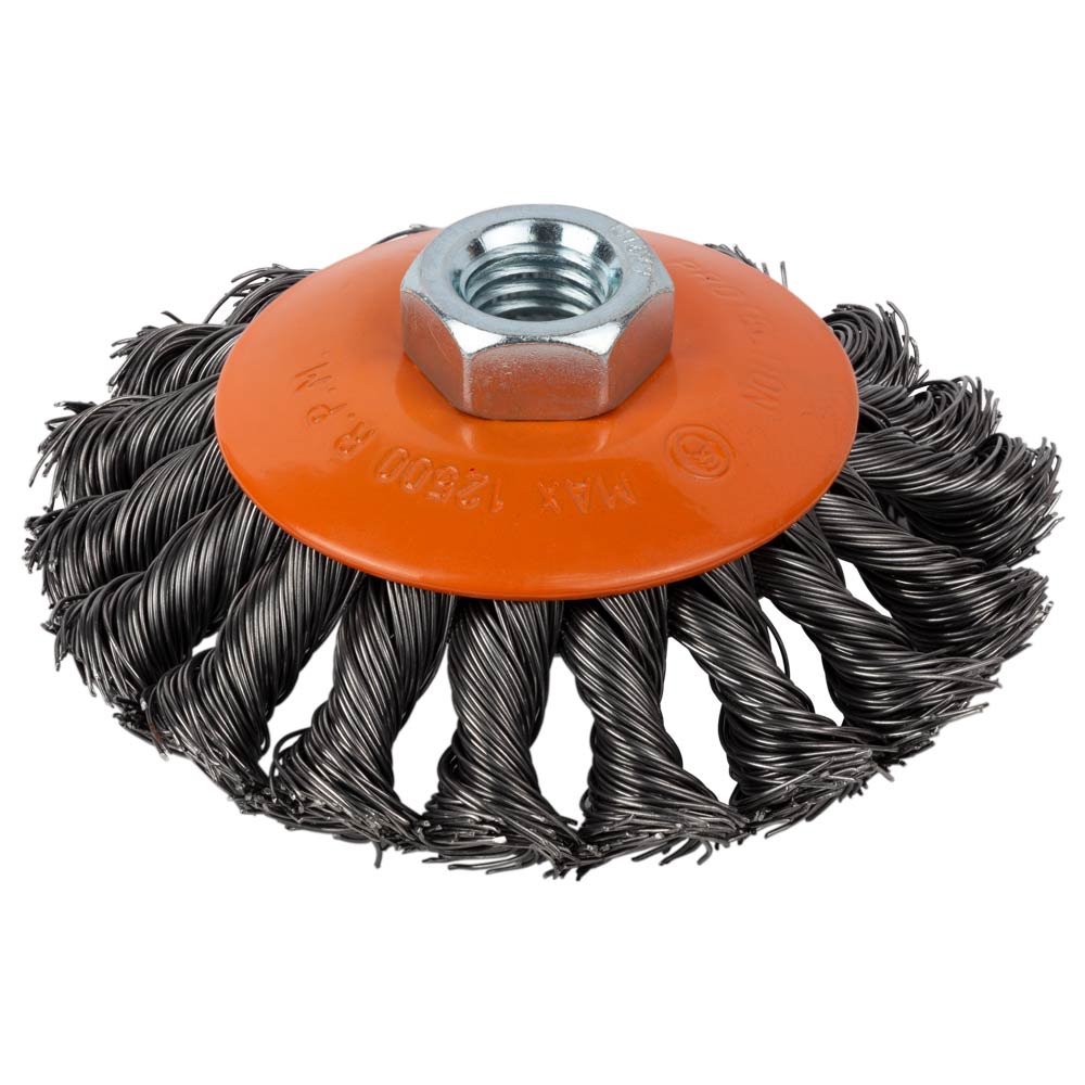 Щітка дротяна Grad конусоподібна Ø100 мм М14 х 2 мм (сталева кручена) Щітка дротяна Grad конусоподібна Ø100 мм М14 х 2 мм (сталева кручена)