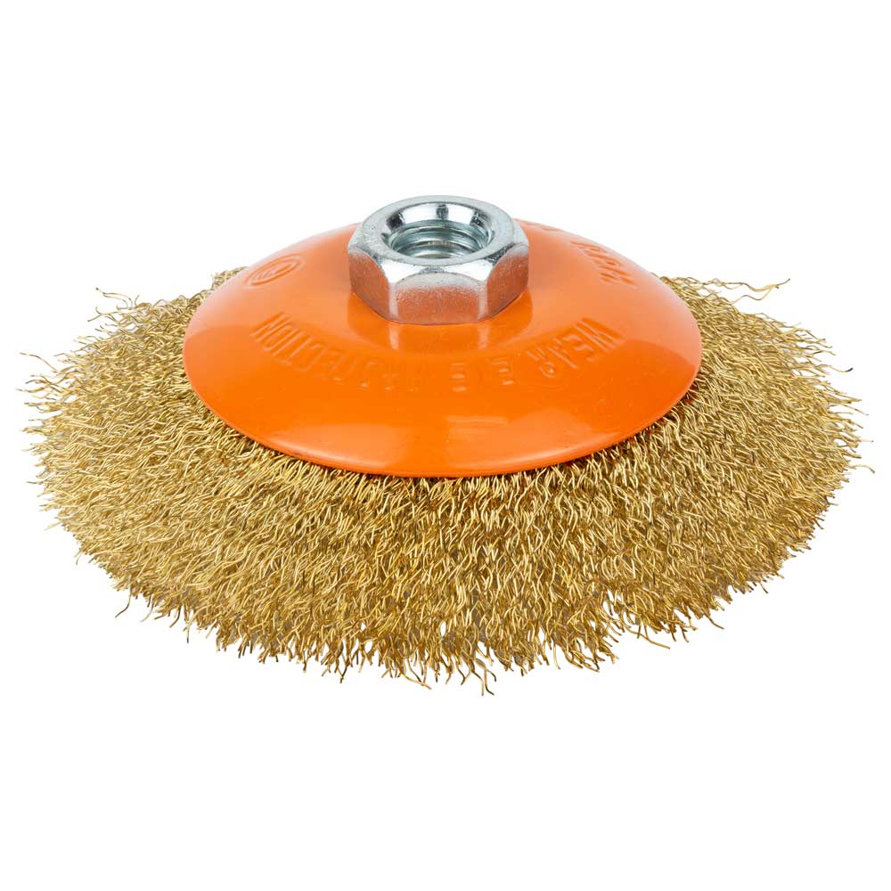 Щітка дротяна Grad конусоподібна Ø115 мм М14 х 2 мм (латунована)