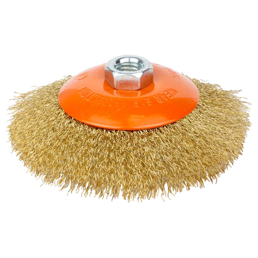 Щітка дротяна Grad конусоподібна Ø125 мм М14 х 2 мм (латунована)