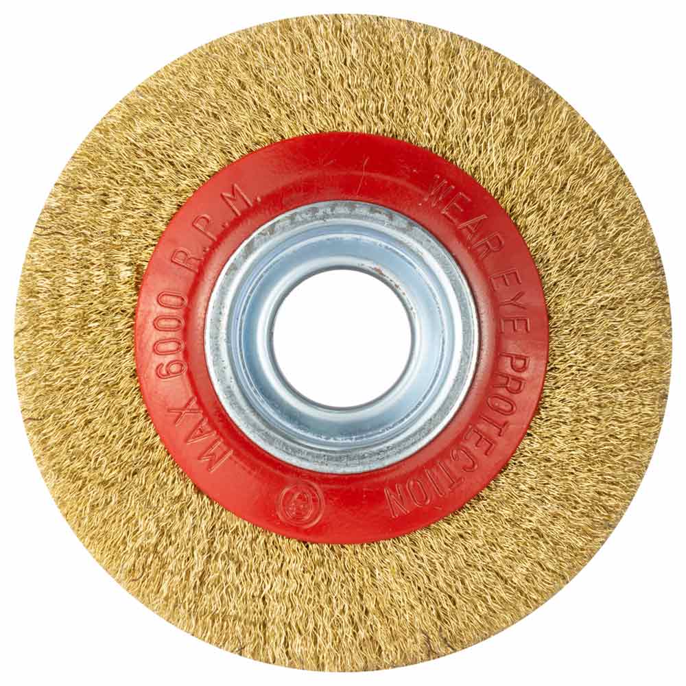 Щітка дротяна Sigma дископодібна Ø150 мм Ø32 мм (латуньована)