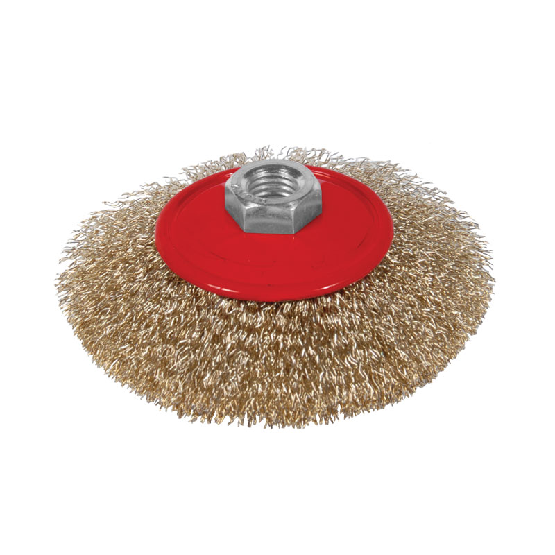 Щетка проволочная Sigma конусообразная Ø125 мм М14 х 2 мм (латунированная)