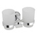 Стакан с держателем Lidz Oreo 0402 двойной настенный (матовое стекло) Chrome (LDORE0402CRM22164)