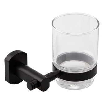 Склянка з тримачем Qtap Liberty настінна Black (QTLIBBLM1158) Склянка з тримачем Qtap Liberty настінна Black (QTLIBBLM1158)