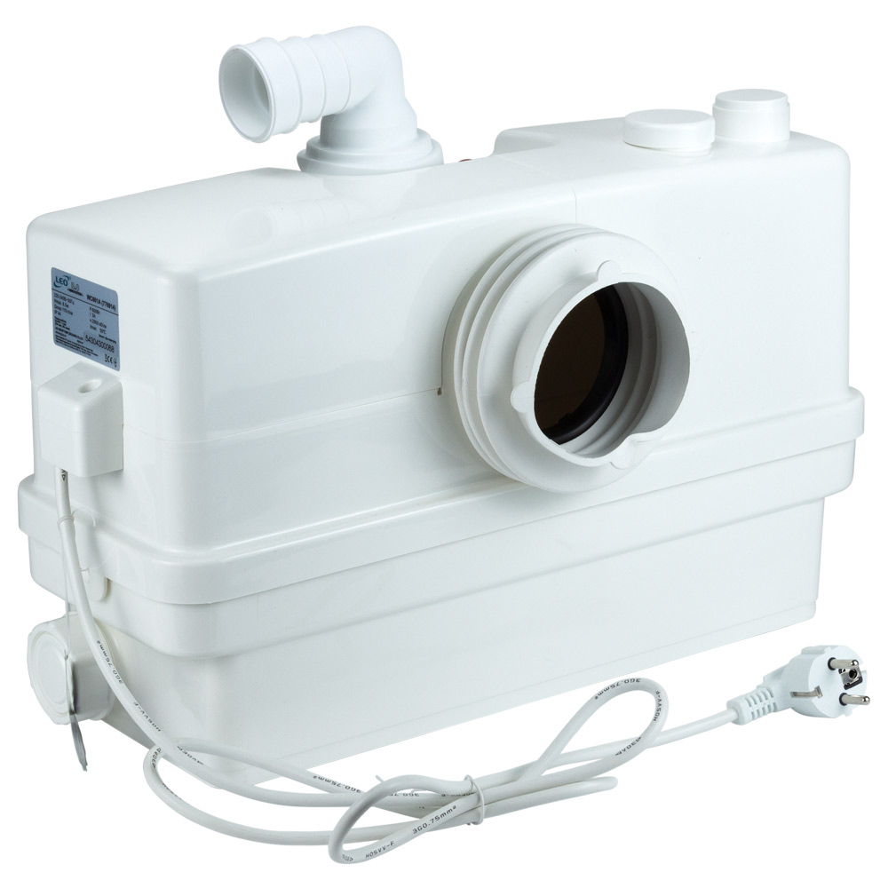 Станція каналізаційна Leo 0.6кВт Hmax 8.5 м Qmax 110л/хв 3 входу + фронтальний вхід 90 мм 3.0 WC601A Станція каналізаційна Leo 0.6кВт Hmax 8.5 м Qmax 110л/хв 3 входу + фронтальний вхід 90 мм 3.0 WC601A