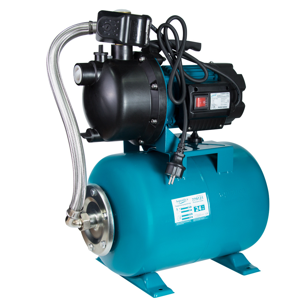 Станція Leo 1.2КВт Hmax 48м Qmax 80л/хв пластик (самовсмоктуючий насос) 24л Україна