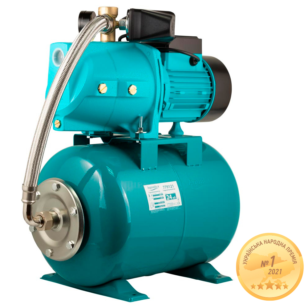 Станція Aguatica 0.75кВт Hmax 42 м Qmax 80л/хв (самовсмоктуючий насос) 24 л Україна