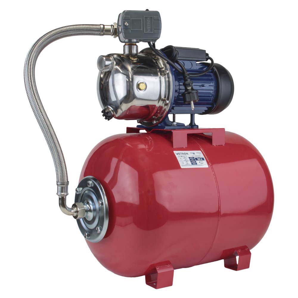 Станция Wetron 1.1кВт Hmax 48 м Qmax 60л/мин (самовсасывающий насос нерж) 50 л Украина