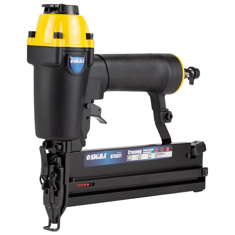 Степлер Sigma пневматичний комбінований "Plus" 0.04л/удар 5-7бар скоба 5.8 мм (16-40 мм) 1.25 х 1 мм цвях (10-50 мм) 1.25 х 1 мм Степлер Sigma пневматичний комбінований "Plus" 0.04л/удар 5-7бар скоба 5.8 мм (16-40 мм) 1.25 х 1 мм цвях (10-50 мм) 1.25 х 1 мм