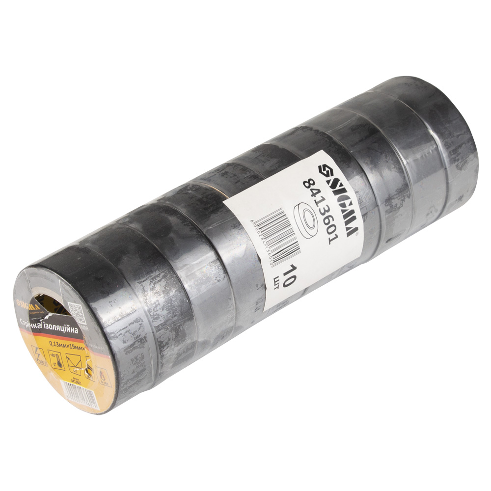 Стрічка Sigma ізоляційна ПВХ чорна 0.13 мм x 19 мм x 10 м