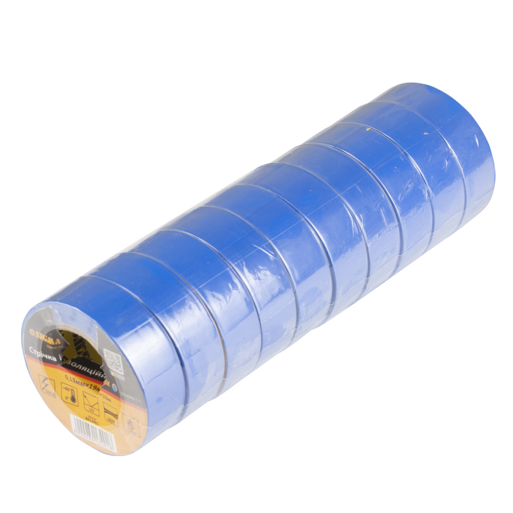 Стрічка Sigma ізоляційна ПВХ синя 0.13 мм x 19 мм x 10 м Стрічка Sigma ізоляційна ПВХ синя 0.13 мм x 19 мм x 10 м