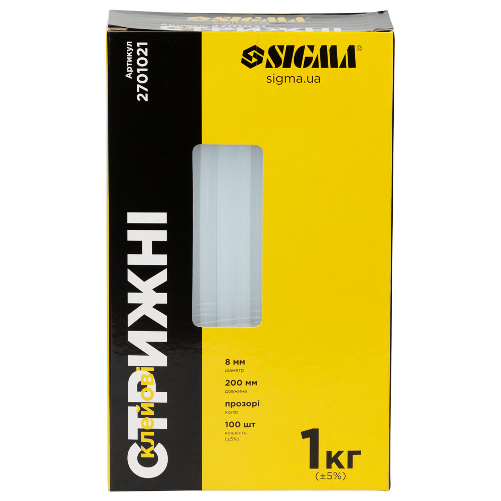 Стержни клеевые Sigma Ø8 х 200 мм 1 кг (прозрачные)