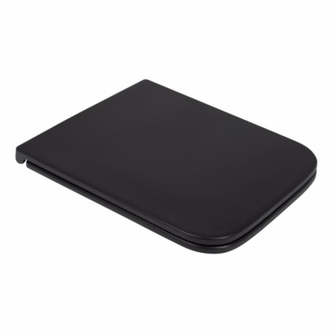 Сидіння для унітаза (Gemini) 435 x 357 x 37 мм, Matt Black, з мікроліфтом, Slim Duroplast, Quick Release Qtap (QT99HY2312MB)