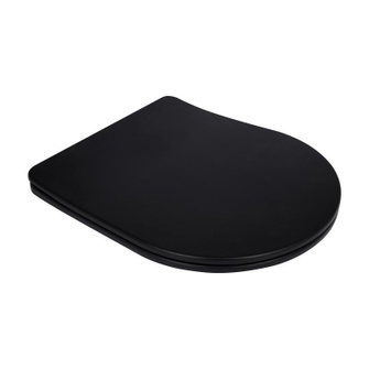 Сиденье для унитаза Qtap (Robin 490) 425 x 363 x 50 мм, Matt Black, с микролифтом, Slim Duroplast, Quick Release (QTSC179MB48676)
