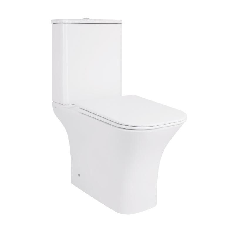 Унітаз-компакт Qtap Presto Quadro безободковий з сидінням Soft-close (QT24221215AW)