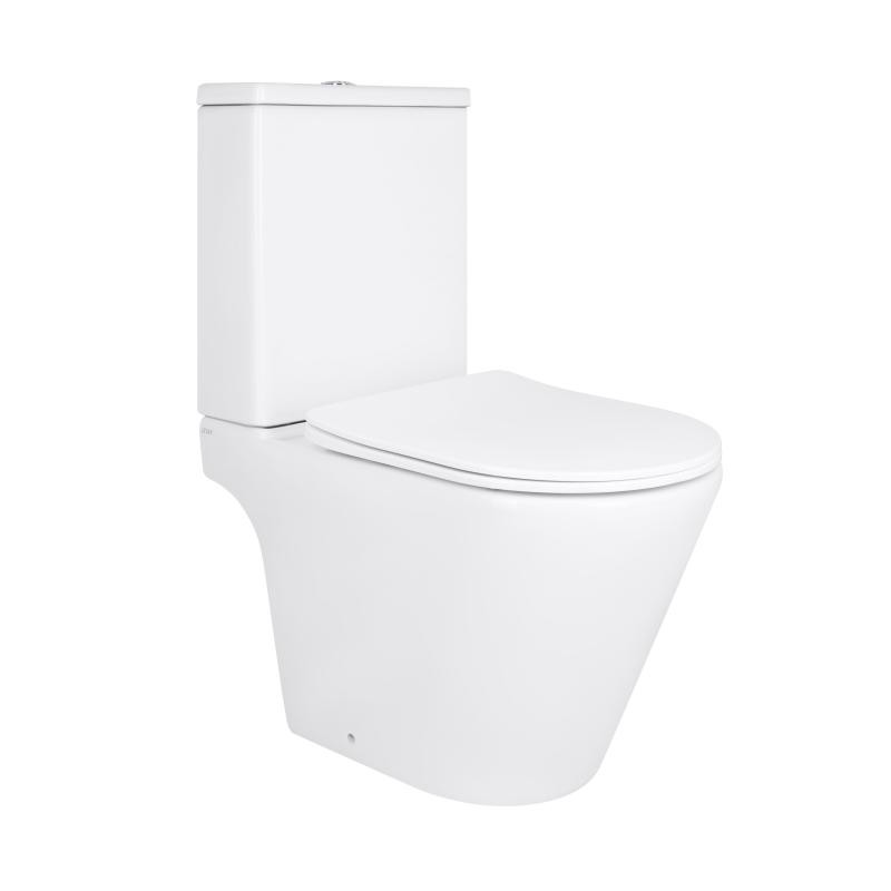 Унітаз підлоговий Qtap Dove Rimless безобідковий з сидінням Soft-close WHITE (QT06228380BW)