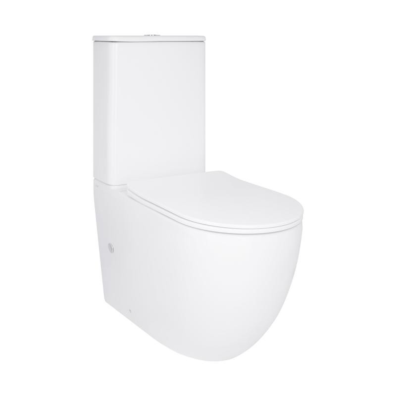 Унітаз підлоговий Qtap Robin New Ultra Quiet безобідковий з сидінням Soft-close WHITE (QT13226083AW)