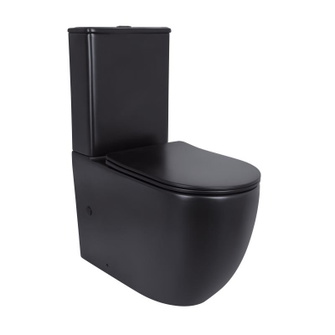 Унітаз підлоговий Qtap Robin Ultra Quiet безободковий із сидінням Soft-Close MATT BLACK (QT13226083AMB)