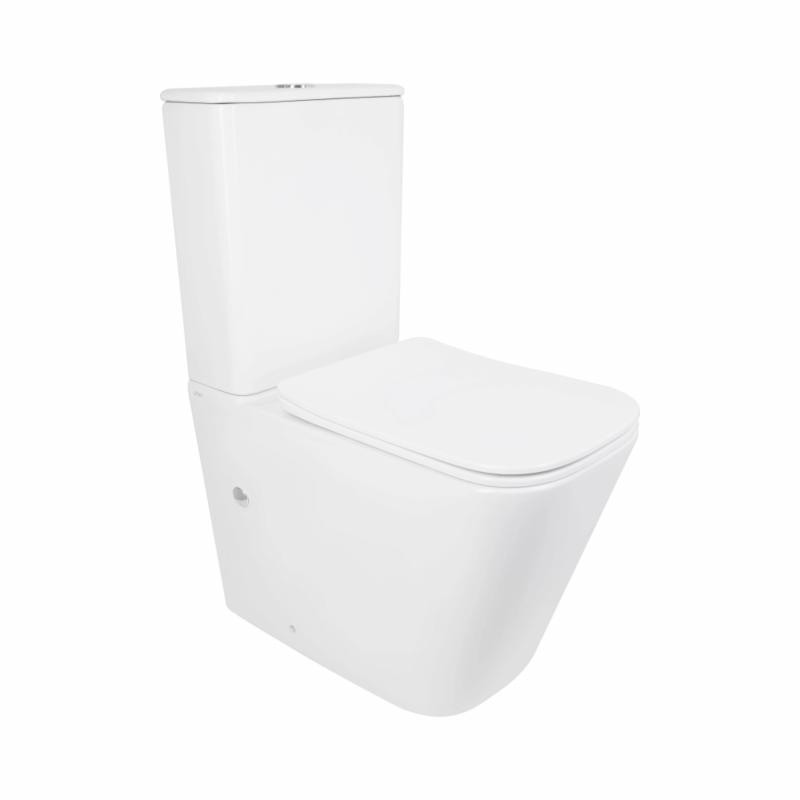 Унітаз підлоговий Qtap Tern Ultra Quiet безобідковий із сидінням Soft-Close White (QT17226003AW)