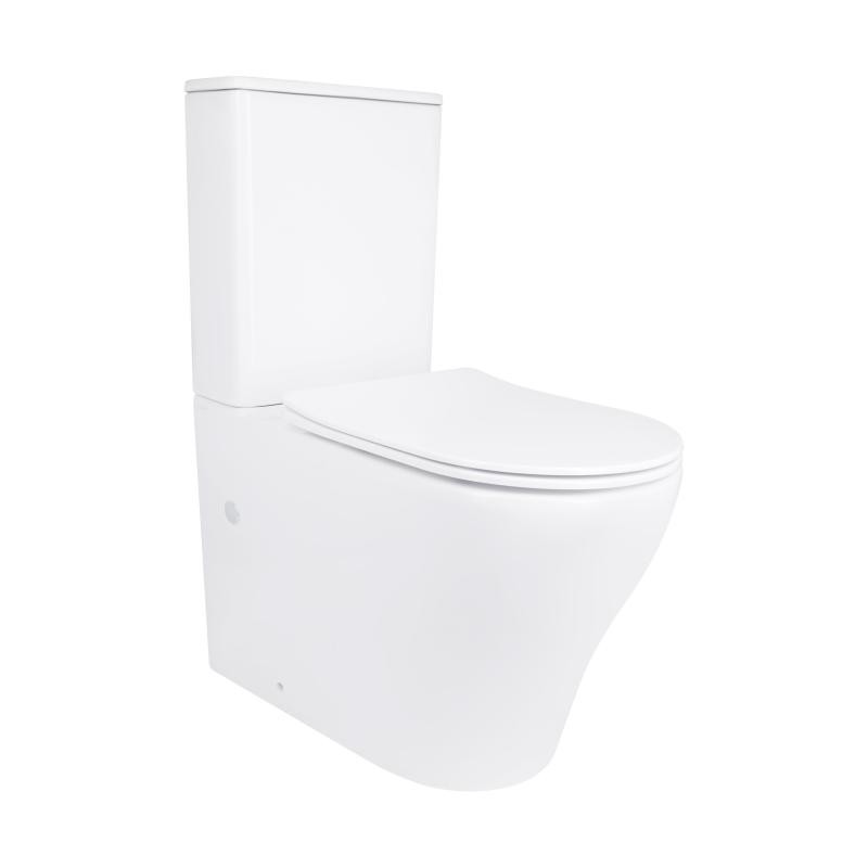 Унітаз підлоговий Qtap Virgo Ultra Quiet безобідковий з сидінням Soft-close WHITE (QT18226092AW)