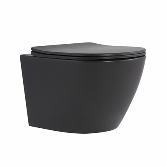 Унітаз підвісний Qtap Robin Ultra Quiet 520 x 365 x 340 мм, Anthracite, із сидінням Slim Duroplast / Soft-close / Quick Release (QTROB26AN48995)
