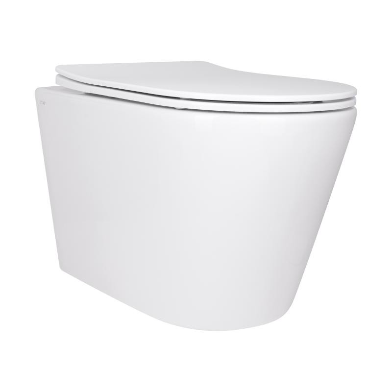 Унітаз підвісний Qtap Scorpio безободковий Ultra Quiet з сидінням Soft-close (QT14332380AW)