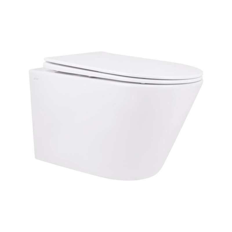 Унітаз підвісний Qtap Swan безобідковий із сидінням Soft-close (QT16335178W)