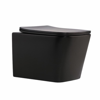 Унітаз підвісний Qtap Tern New Ultra Quiet із сидінням із сидінням Soft-Close MATT BLACK (QT17332303ASMB)