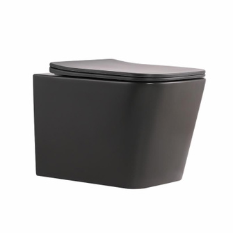 Унітаз підвісний Qtap Tern Ultra Quiet 520 x 345 x 325 мм, Anthracite, із сидінням Slim Duroplast / Soft-close / Quick Release (QTTER26AN48999)