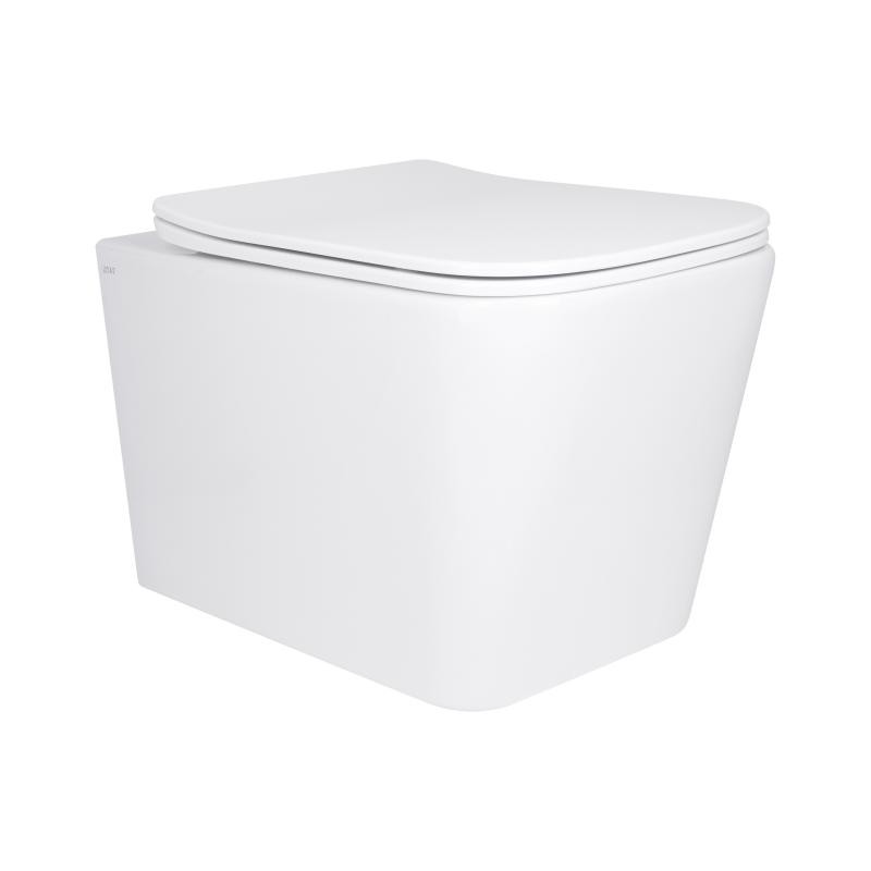 Унітаз підвісний Qtap Tern Ultra Quiet безобідковий з сидінням Soft-close WHITE (QT17332303AW)