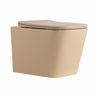 Унитаз подвесной Tern Ultra Quiet 490 x 365 x 325 мм, Beige, с сиденьем Slim Duroplast / Soft-close / Quick Release Qtap (QT17332303ASSB)