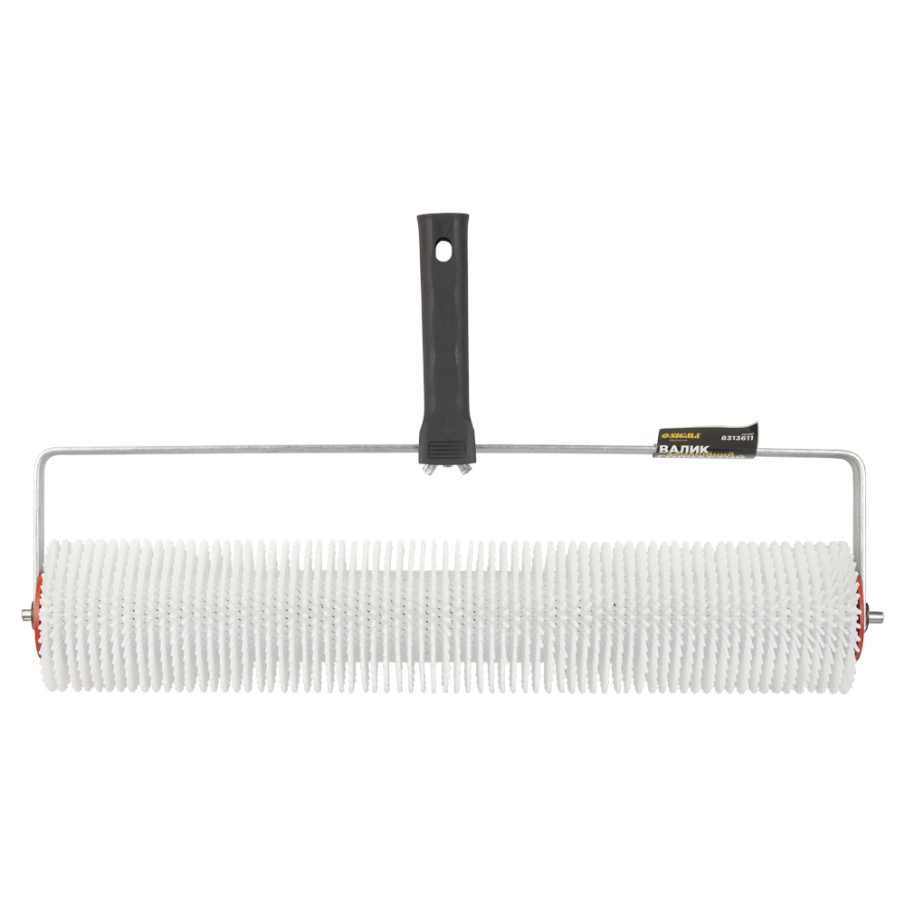 Валик голчастий Sigma аераційний для наливної підлоги 80 х 400 мм з ручкою (рамкоподібна) біла голка