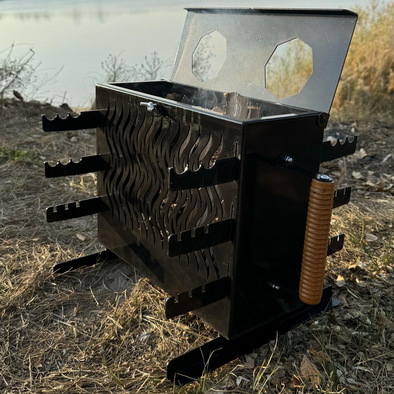 Вертикальный мангал Mzavod Пандора на 6 шампуров 2 мм