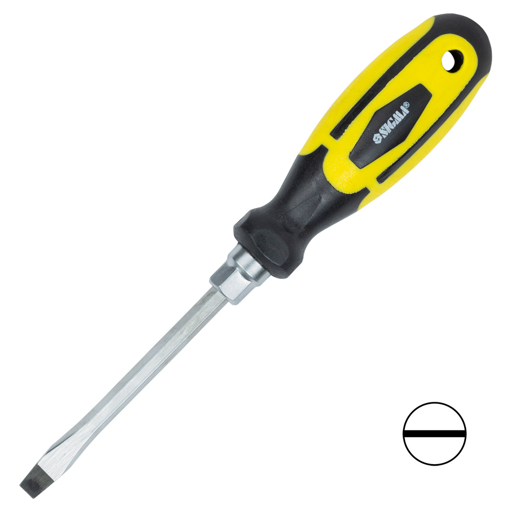 Викрутка посилена шліцьова Sigma CrV SL6 х 100 мм під ключ
