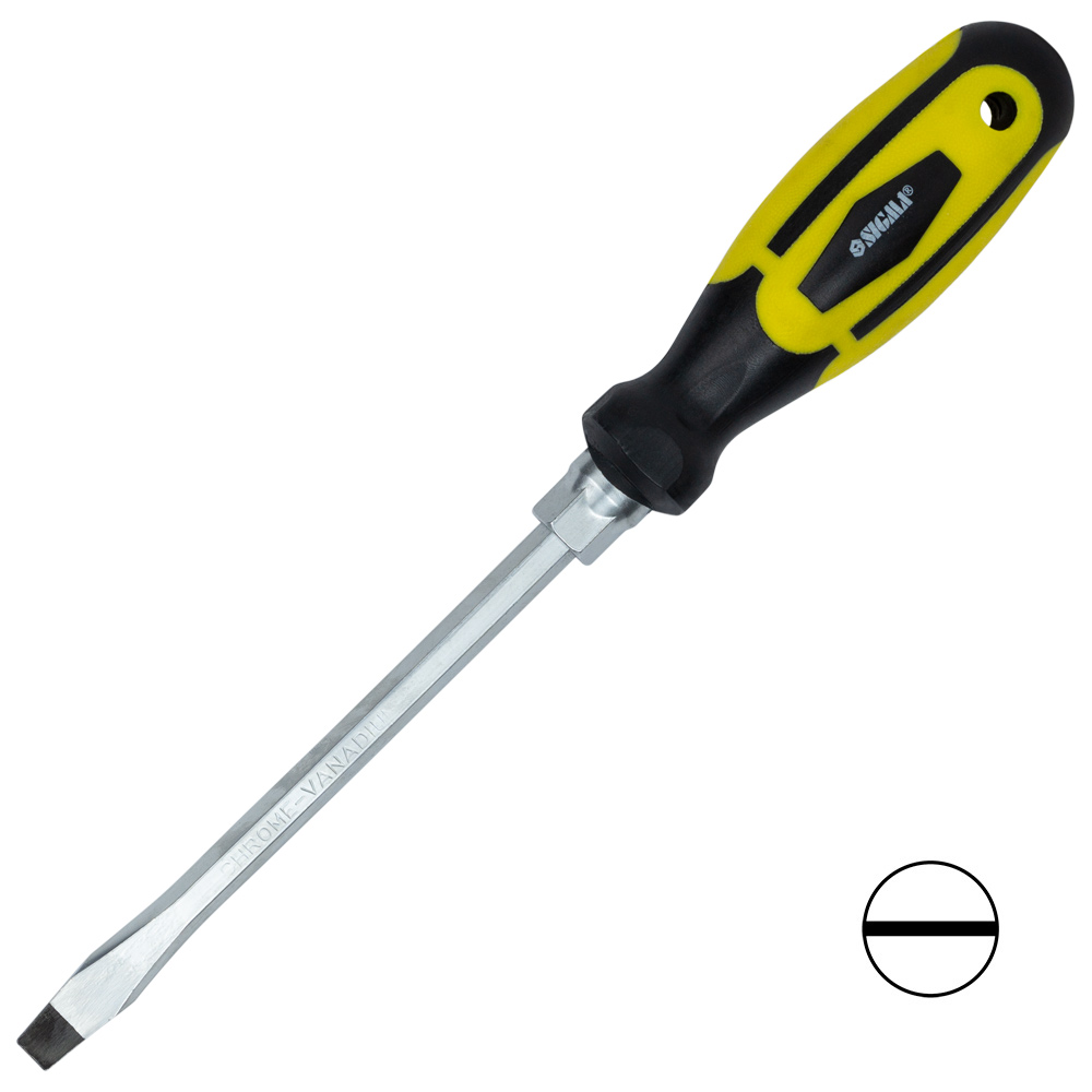 Викрутка посилена шліцьова Sigma CrV SL8 x 150 мм під ключ Викрутка посилена шліцьова Sigma CrV SL8 x 150 мм під ключ