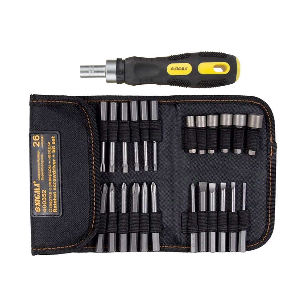 Викрутка Sigma CrV + біти 18 шт + насадки торцеві 6 шт