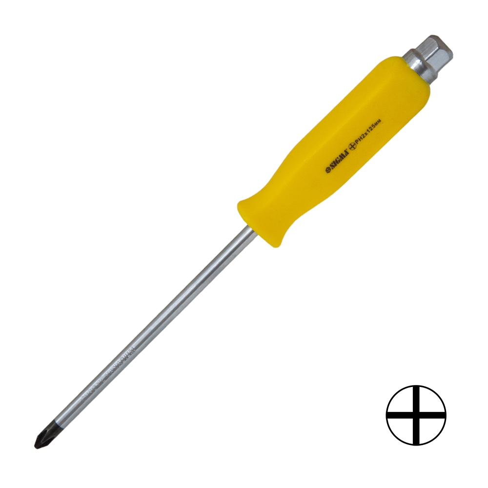 Викрутка Sigma CrV ударна хрестова PH2 x 125 мм під ключ Викрутка Sigma CrV ударна хрестова PH2 x 125 мм під ключ