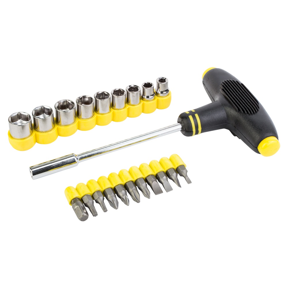 Викрутка Sigma CrV з Т-подібною ручкою і насадками 21 шт Викрутка Sigma CrV з Т-подібною ручкою і насадками 21 шт