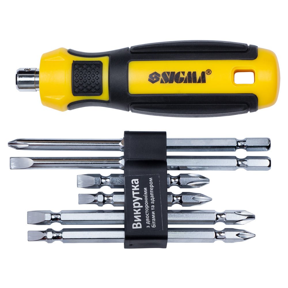 Викрутка з двосторонніми бітами Sigma CrV Mega 6 в 1 + адаптер Викрутка з двосторонніми бітами Sigma CrV Mega 6 в 1 + адаптер