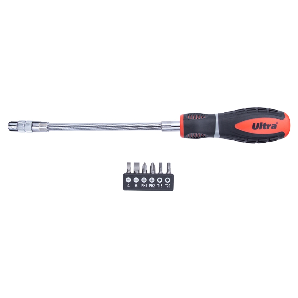 Викрутка з гнучким валом + біти Ultra Profi S2 6 шт Викрутка з гнучким валом + біти Ultra Profi S2 6 шт
