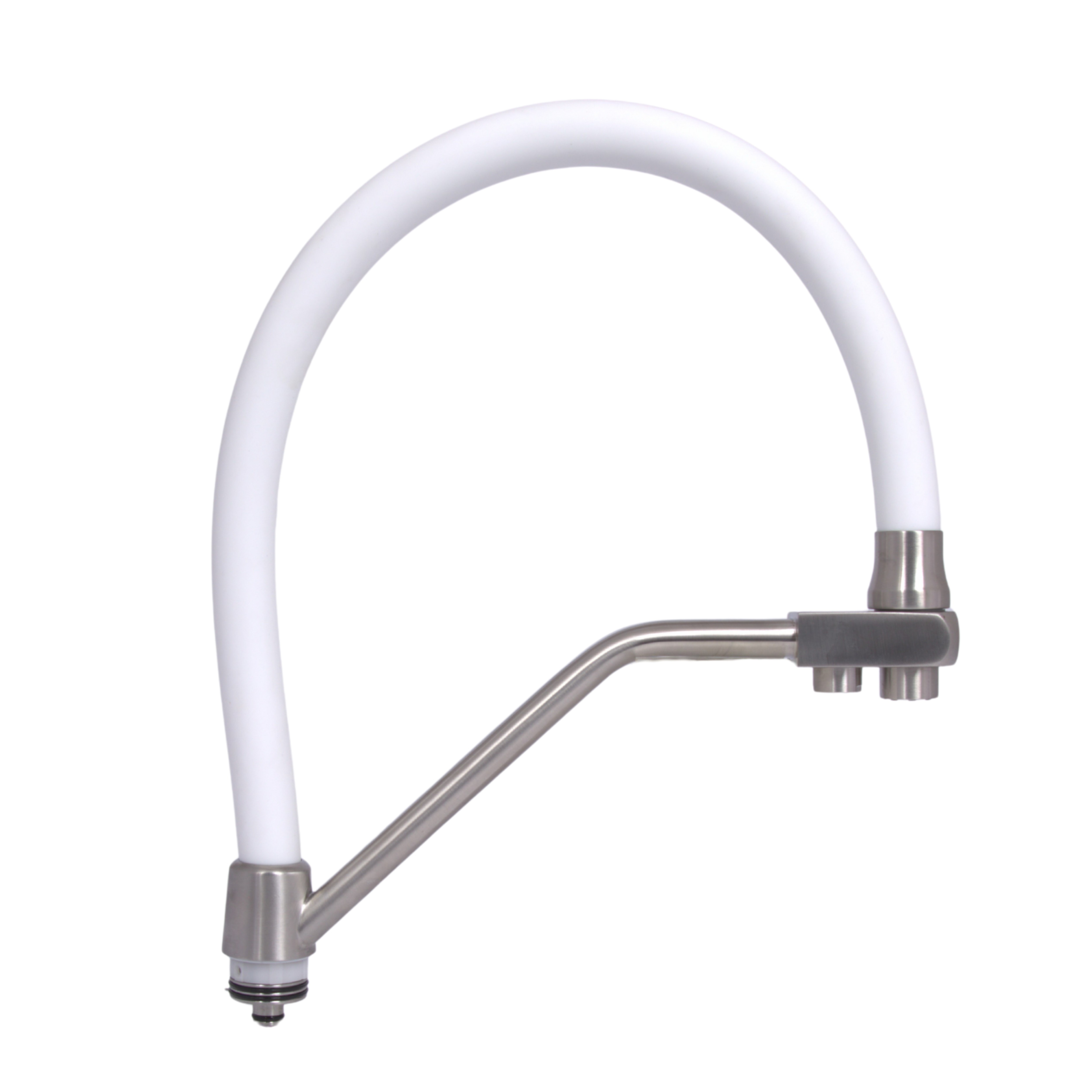 Излив в сборе для смесителя для кухни Lidz Aria 020F3 Nickel/White (330 х 265 х 35) (LDARI3302653549380)