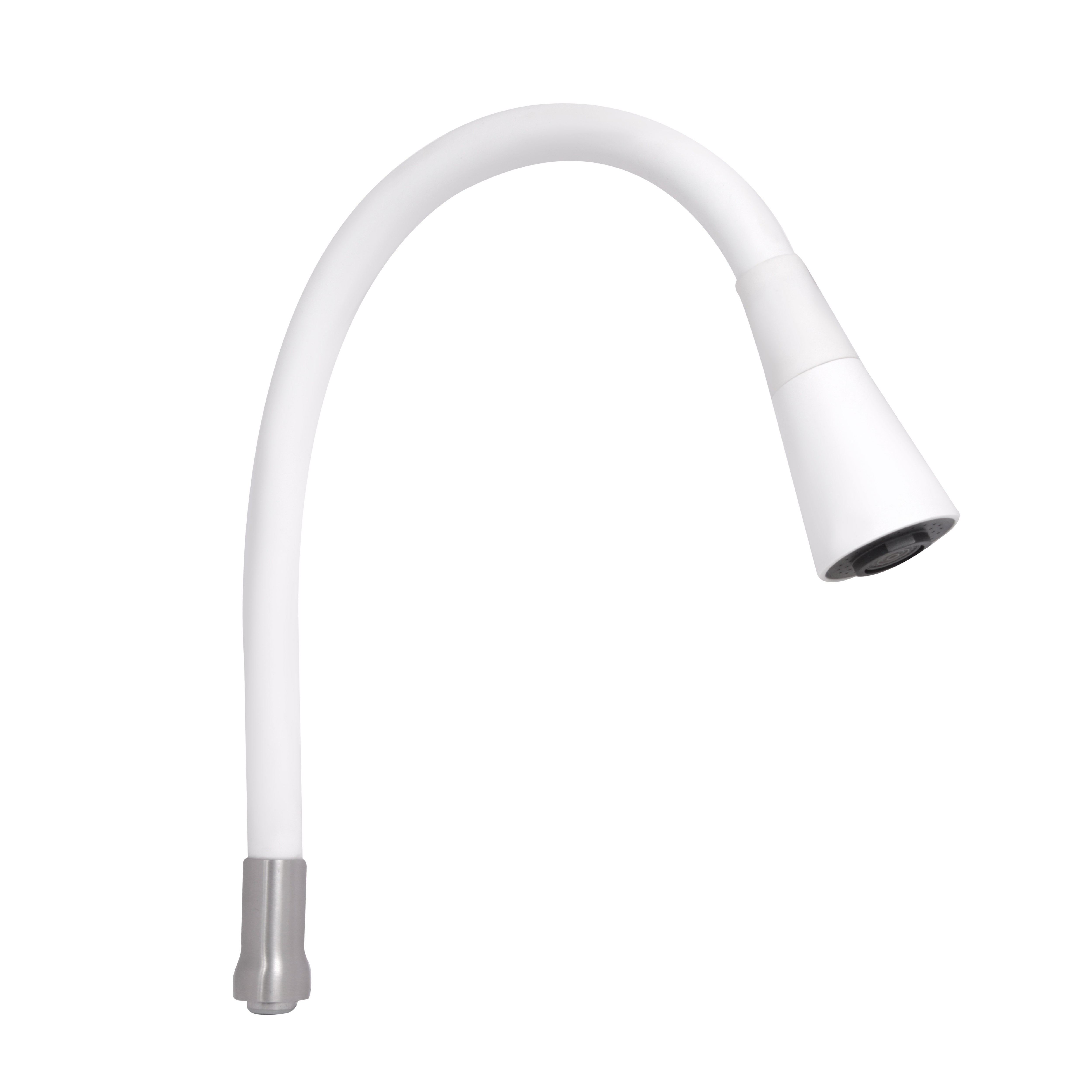 Излив в сборе с аэратором Lidz Aria 015F31 Nickel/White 570 мм (275 х 230 х 47) для смесителя для кухни (LDARI2752304749356)