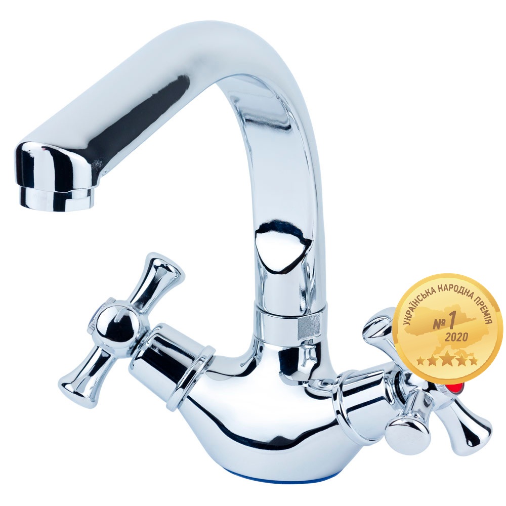 Змішувач для кухні Aquatica PL 1/2" гусак на гайці