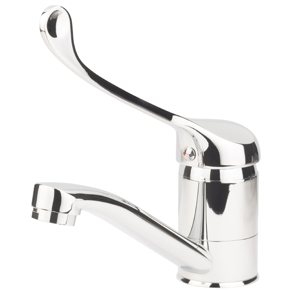 Змішувач для кухні Aquatica s12 медичний вилив прямий 150мм на шпильці Ø40 мм