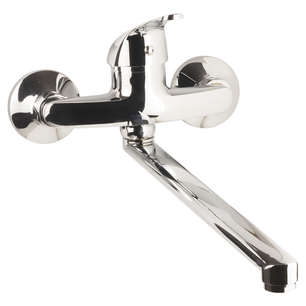 Змішувач для кухні Aquatica s55 прямий вилив 350мм настінний Ø40 мм