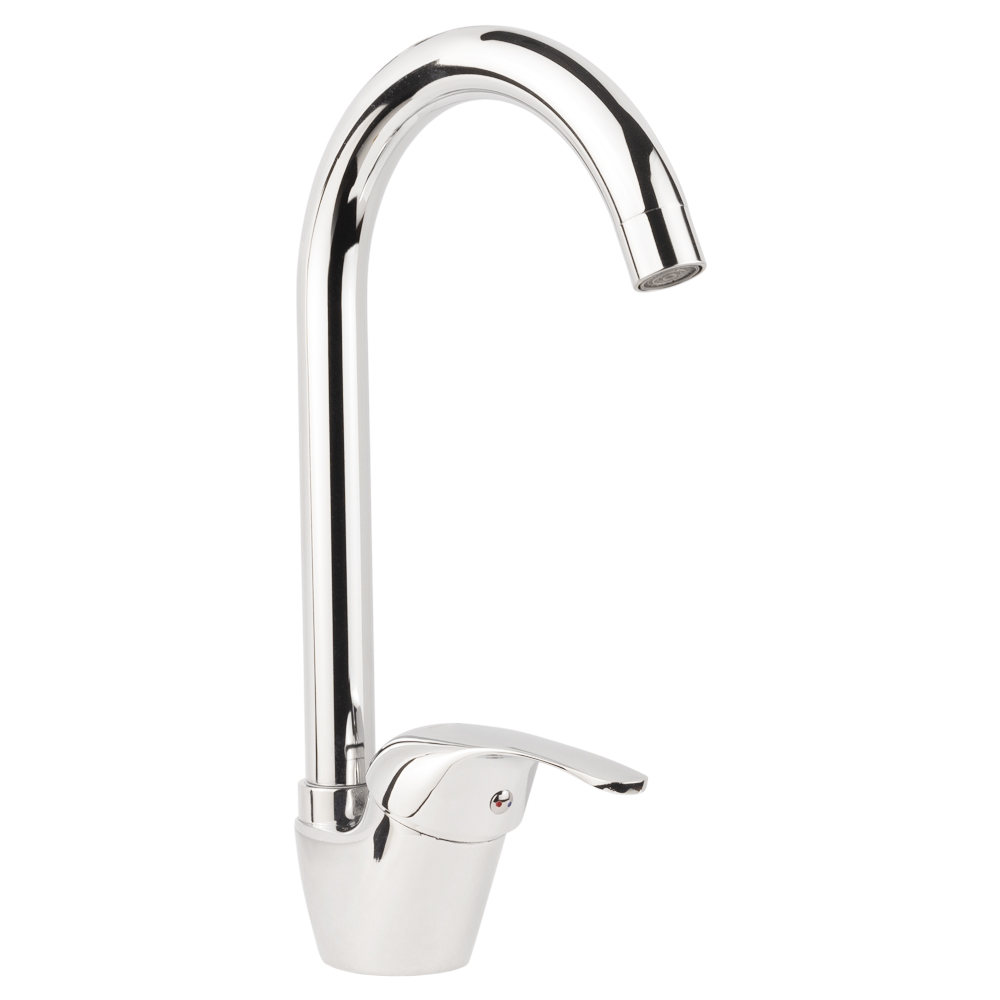 Змішувач для кухні Aquatica s55 високий вилив вухо на гайці Ø40 мм