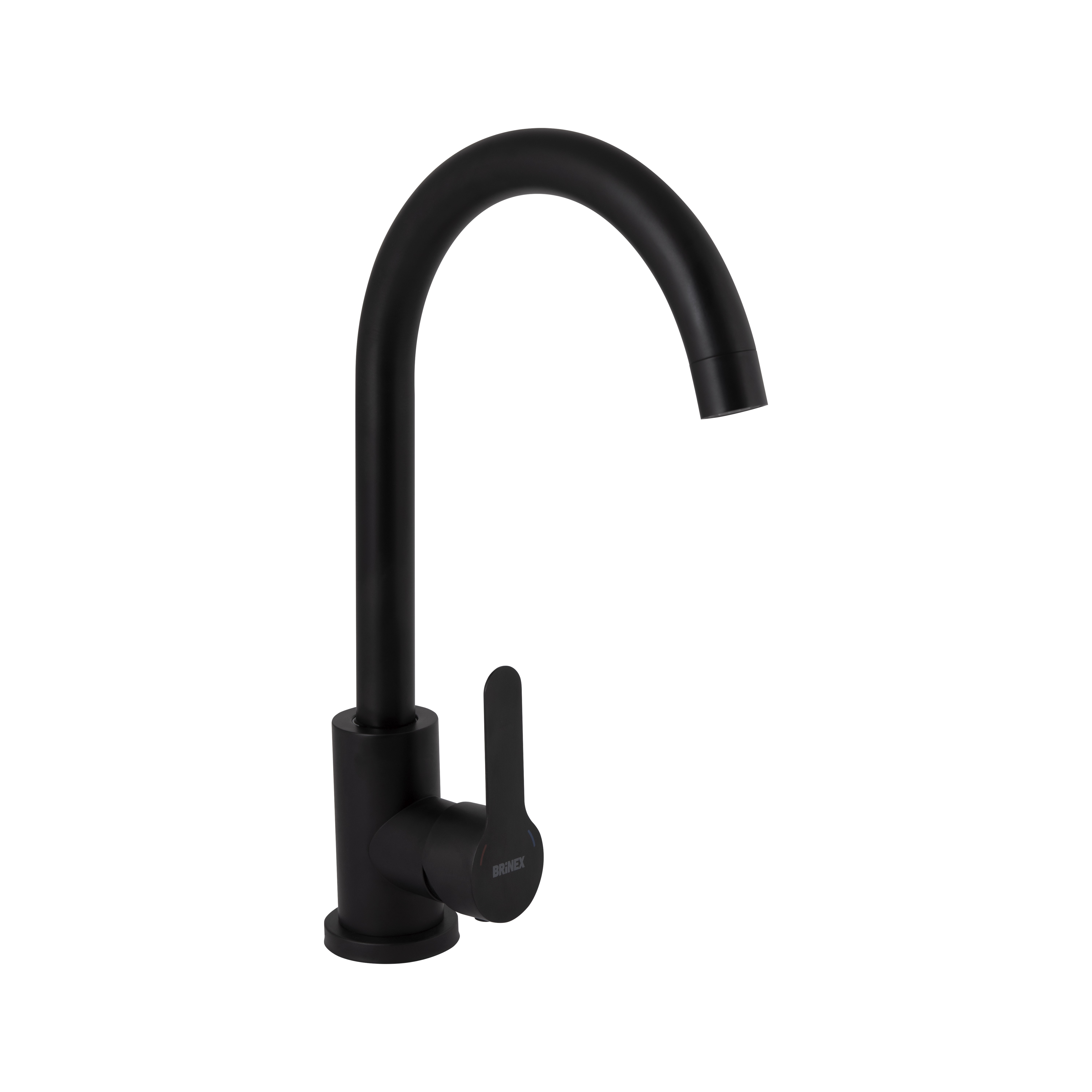 Змішувач для кухні Brinex Pure 015F U-образний Black Matt (BRIPUR015FBLM)