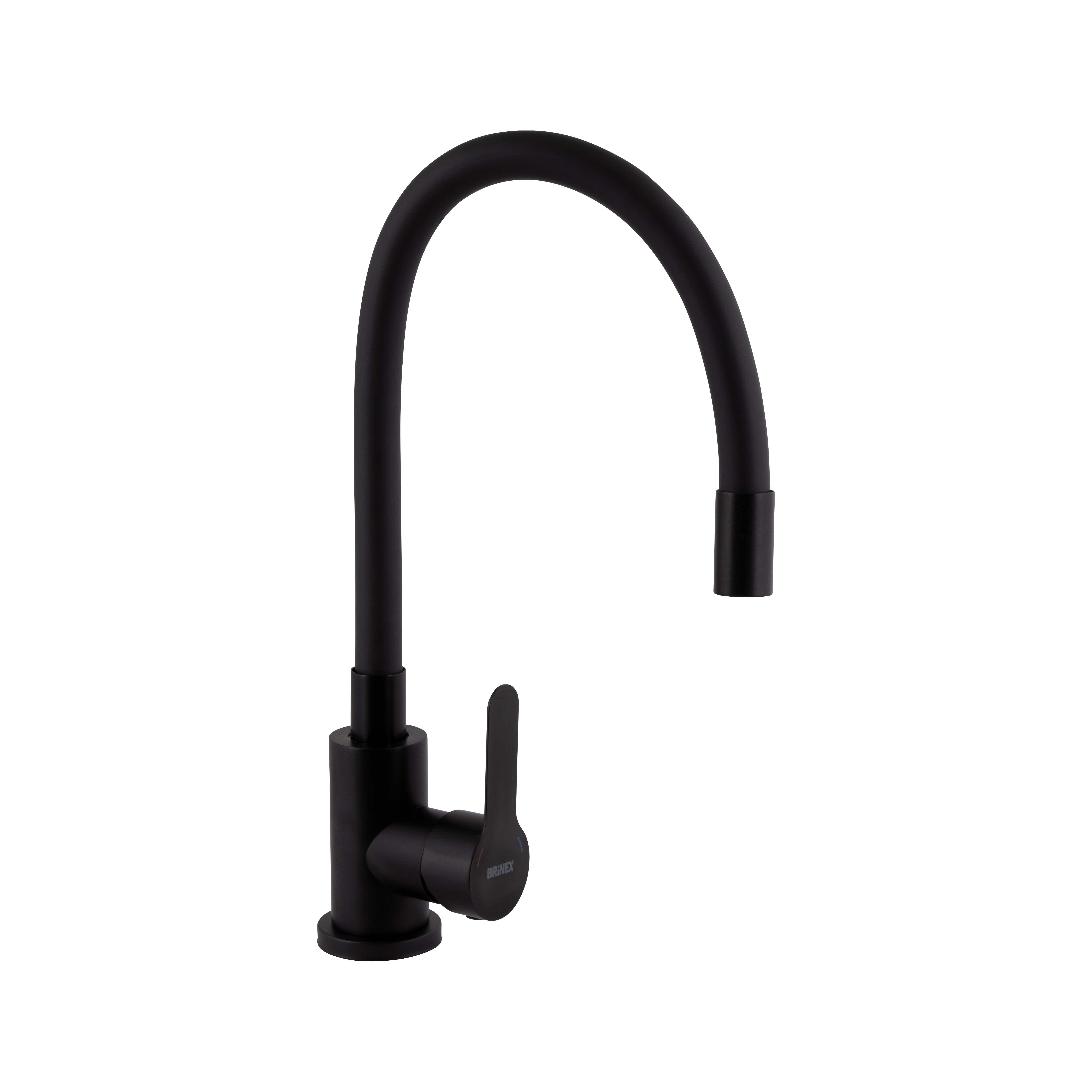 Змішувач для кухні Brinex Pure 015F3 з гнучким виливом Black Matt (BRIPUR015F3BLM)