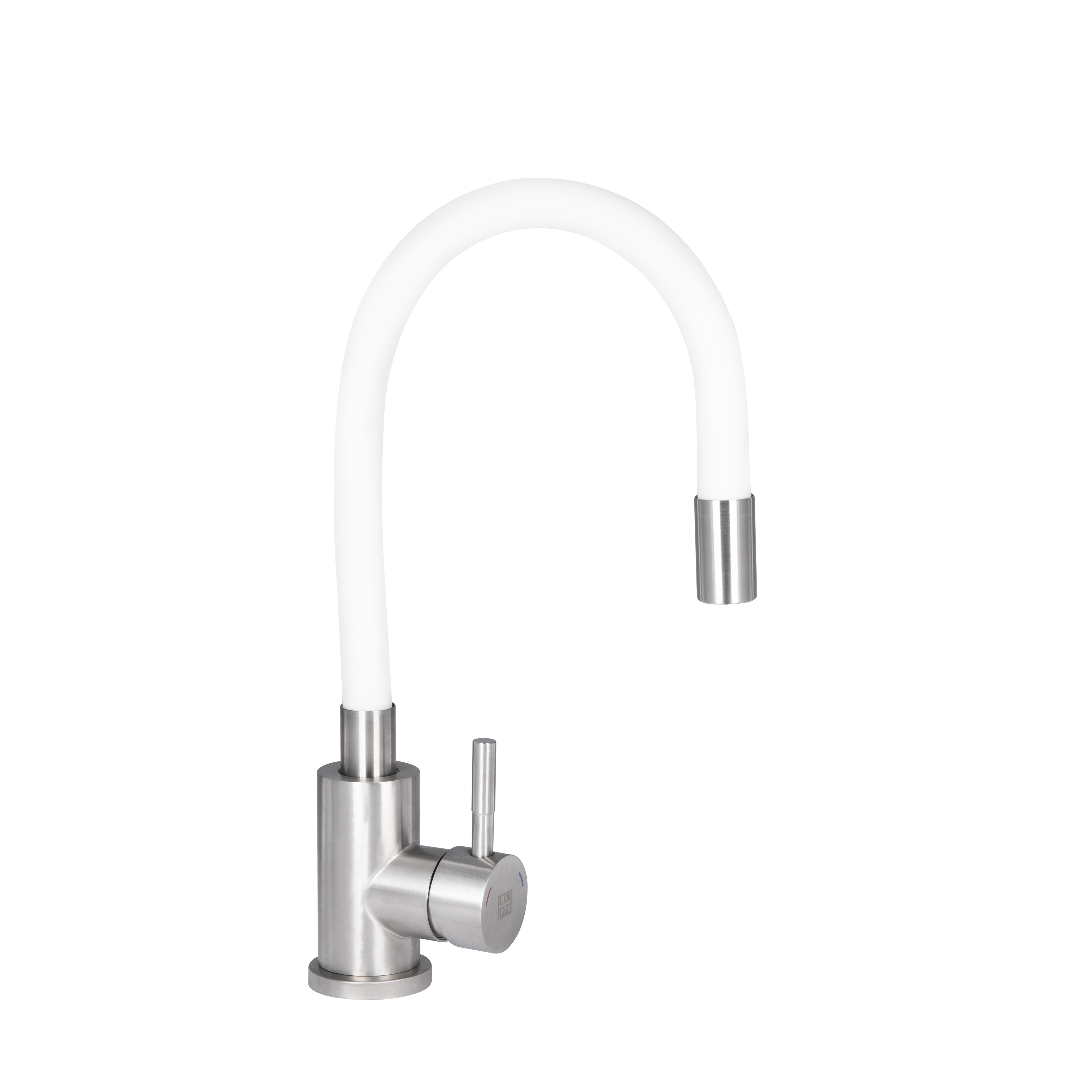 Змішувач для кухні Lidz Aria 015F3 з гнучким виливом (k35) White / Nickel (LDARI015F3WHI43362)