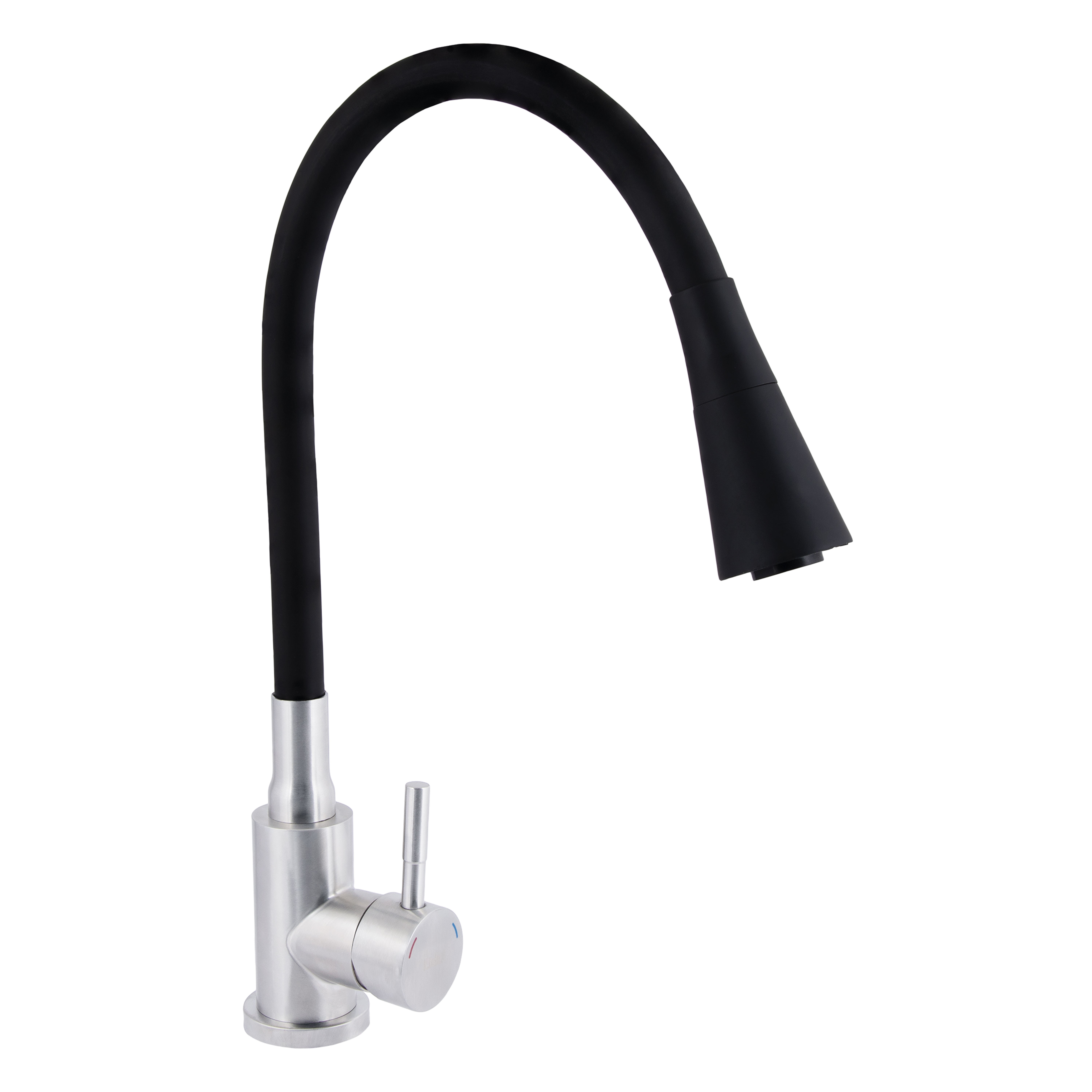 Змішувач для кухні Lidz Aria 015F31 з гнучким виливом (k35) Black / Nickel (LDARI015F31BNK31872)