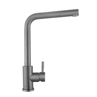 Змішувач для кухні Lidz Aria 015FL1 (k35) з висувним виливом Graphite (LDARI015FL1GRP49561)
